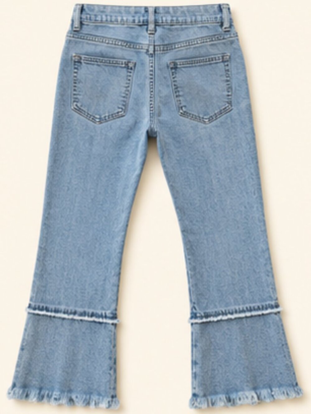 Boho Wide Festival Leg Cropped Frayed Jeans Raw Hem Festival Denim Via Ritina 10 - Picture 4 of 9